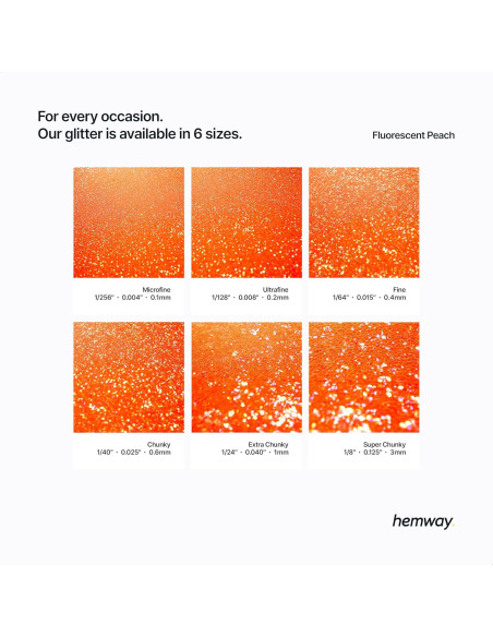 Brillo Hemway 130g Durazno Fluorescente Microfino para Manualidades