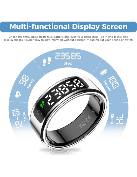 Anillo Inteligente APOBATK R11 Plata 7 Días Batería IP68