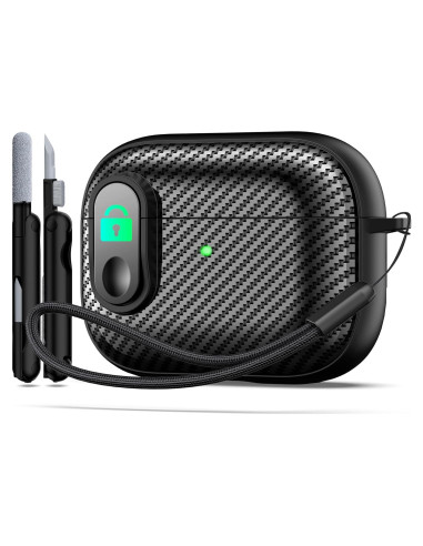 Funda de AirPods Pro RFUNGUANGO 2022/2019, Carbono Negro