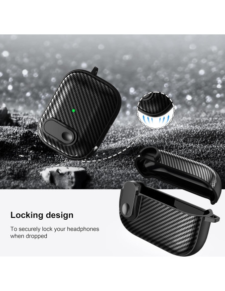 Funda de AirPods Pro RFUNGUANGO 2022/2019, Carbono Negro