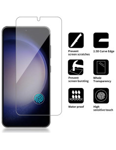 4 Protectores de Pantalla Vidrio Templado iCsapr para Galaxy S23+ 2