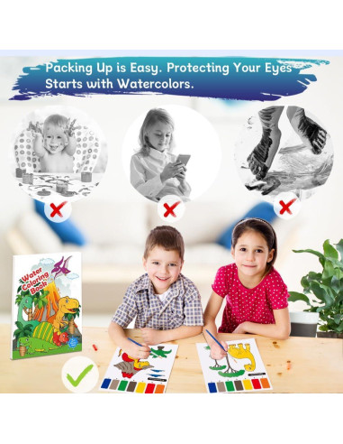 Set de Pintura Acuarela Toyopeny para Niños - Dinosaurios