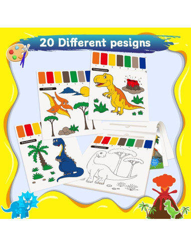Set de Pintura Acuarela Toyopeny para Niños - Dinosaurios