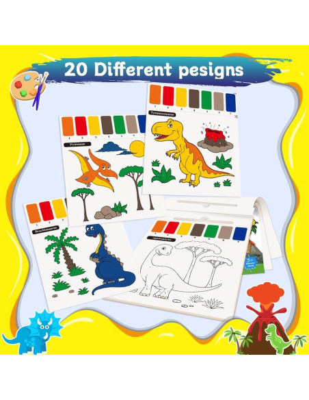 Set de Pintura Acuarela Toyopeny para Niños - Dinosaurios