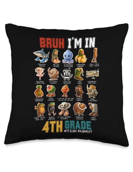 Almohada Divertida Bruh Estoy en 4to Grado 40x40 cm