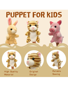 Juego de 12 Marionetas de Dedo JUSTQUNSEEN Animales de Granja 2