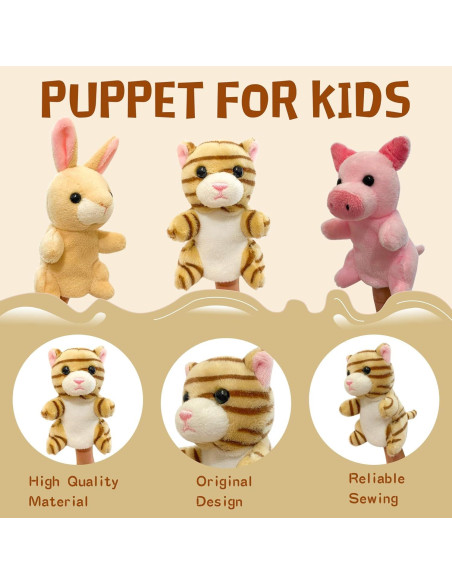 Juego de 12 Marionetas de Dedo JUSTQUNSEEN Animales de Granja