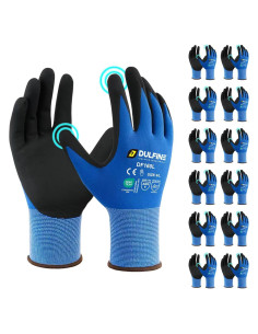 Guantes de Trabajo DULFINE Nitrilo Microespuma Azul 12 Pares