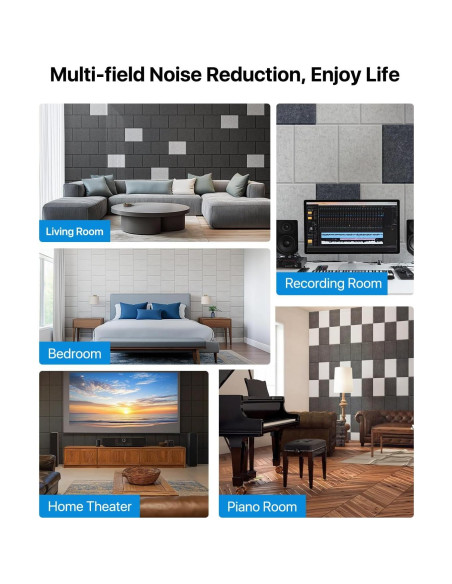 Paneles Acústicos Aislantes Soundsbay 12 Piezas 30.5x40.6cm Beige