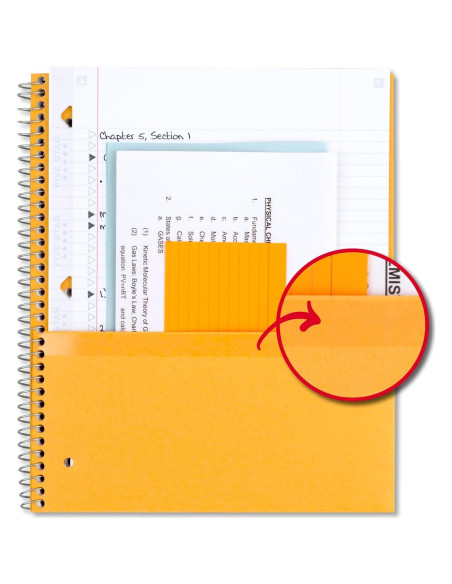 Cuaderno Espiral 5 Materias Five Star 200 Hojas Azul y Rojo