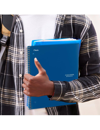 Cuaderno Espiral 5 Materias Five Star 200 Hojas Azul y Rojo