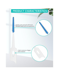 Palillos de Hilo Dental Suaves YEERSUO 200 Piezas Azul 2