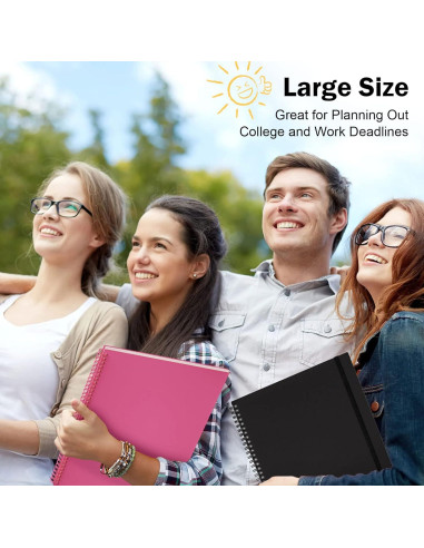 Planificador Diario Sin Fecha Asten A4 Negro con Tareas y Horarios