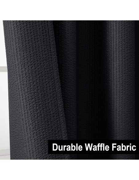 Cortina de Ducha de Tela OVZME Negra 91x183 cm Resistente al Agua