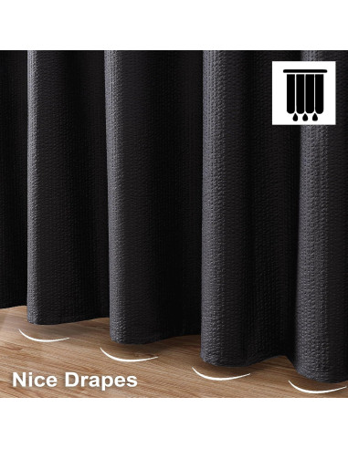 Cortina de Ducha de Tela OVZME Negra 91x183 cm Resistente al Agua