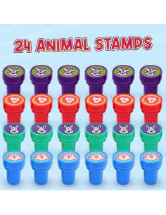Set de Sellos Autoinking para Niños Srenta - 24 Piezas Animales 2