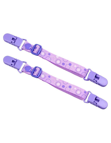 Clip Sostenedor de Babero Ajustable Booge - 2 Pcs Púrpura