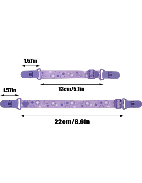 Clip Sostenedor de Babero Ajustable Booge - 2 Pcs Púrpura