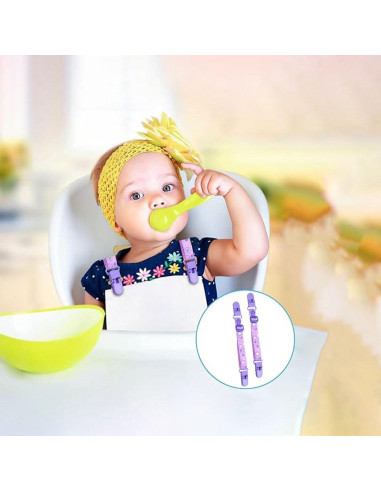Clip Sostenedor de Babero Ajustable Booge - 2 Pcs Púrpura