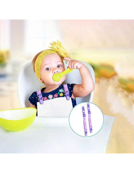 Clip Sostenedor de Babero Ajustable Booge - 2 Pcs Púrpura