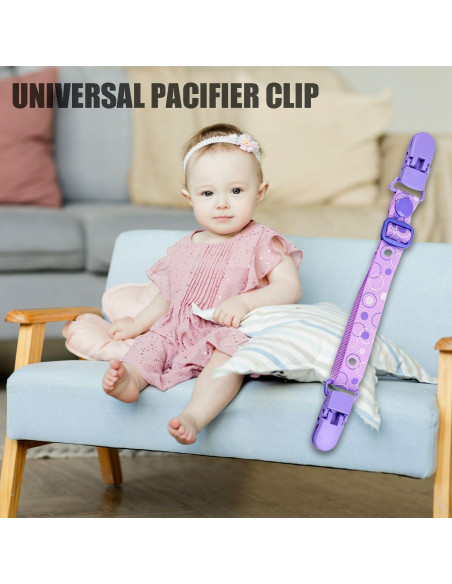 Clip Sostenedor de Babero Ajustable Booge - 2 Pcs Púrpura