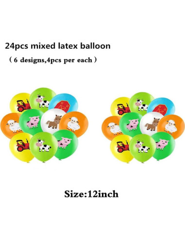 36 Piezas Suministros Fiesta Temática Granja WIDELL - Decoración