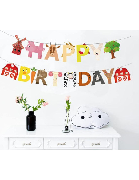 36 Piezas Suministros Fiesta Temática Granja WIDELL - Decoración