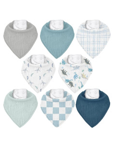 Baberos de Muselina Civarua Kids 8 Paquete Algodón Suave