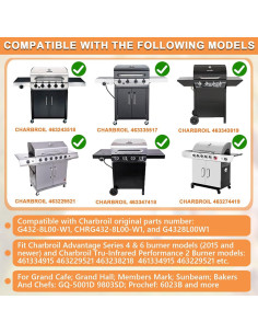 Medidor de Temperatura de Tapa PETKAO 1.8" para Parrilla Charbroil 2