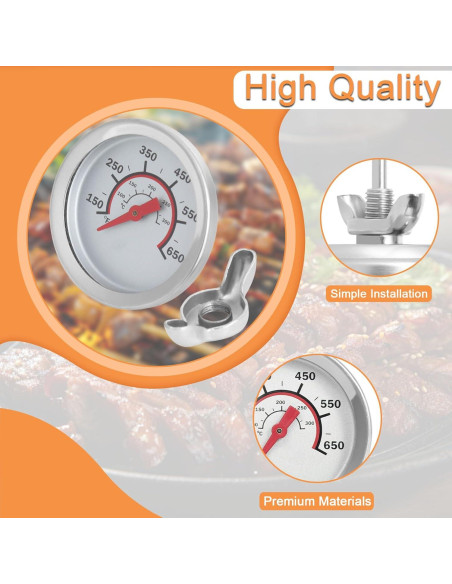 Medidor de Temperatura de Tapa PETKAO 1.8" para Parrilla Charbroil
