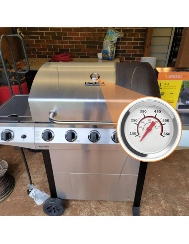 Medidor de Temperatura de Tapa PETKAO 1.8" para Parrilla Charbroil