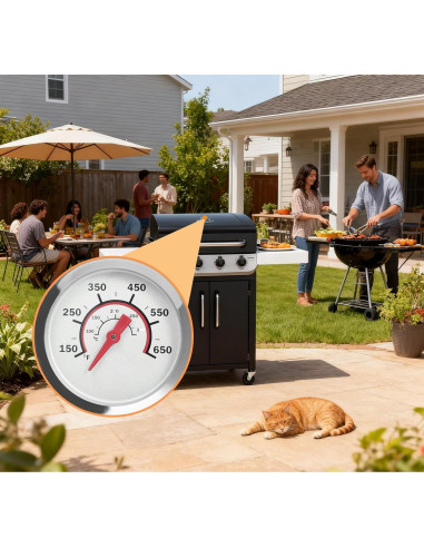 Medidor de Temperatura de Tapa PETKAO 1.8" para Parrilla Charbroil