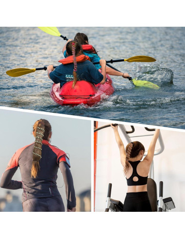 4 Bandas Trenzadas Espirales HJZHII 64cm Multicolor para Cabello