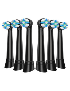 6 Cabezas de Repuesto Oral B IO Compatibles - Negro