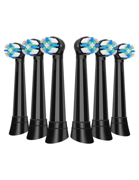 6 Cabezas de Repuesto Oral B IO Compatibles - Negro