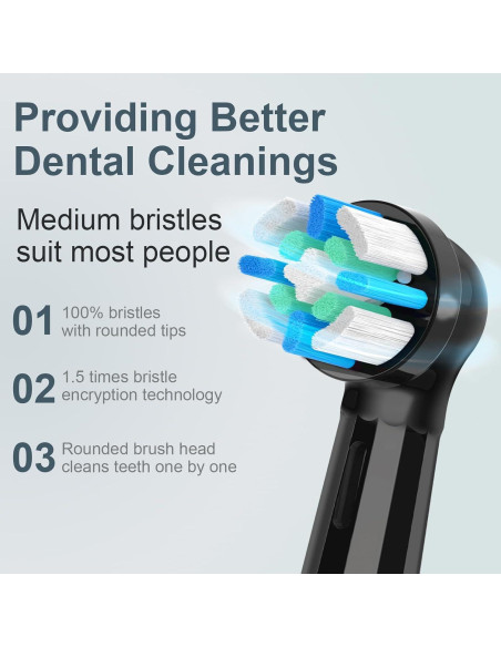 6 Cabezas de Repuesto Oral B IO Compatibles - Negro