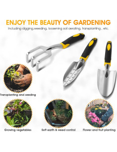 Set de Herramientas de Jardín iPower 3 Piezas Aluminio Resistente 2