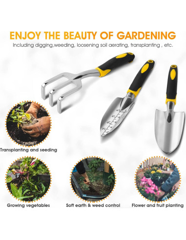 Set de Herramientas de Jardín iPower 3 Piezas Aluminio Resistente