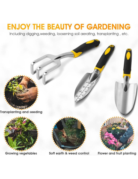 Set de Herramientas de Jardín iPower 3 Piezas Aluminio Resistente