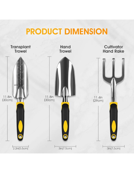 Set de Herramientas de Jardín iPower 3 Piezas Aluminio Resistente