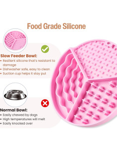 Alfombrilla Lamer para Perros y Gatos Nothomme Rosa 19cm 2