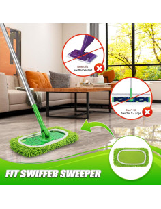 Juego de 4 Paños de Microfibra Meeti para Swiffer Verde 2