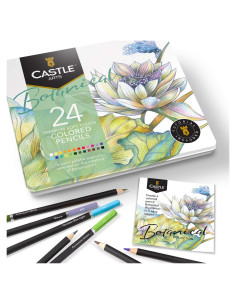 Conjunto de 24 Lápices de Colores Castle Arts Botánico
