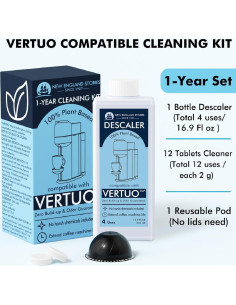 Kit de Descalcificación New England Stories para Nespresso Vertuo - 12 Meses 2
