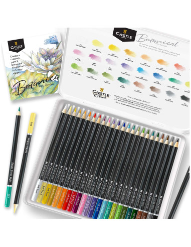 Conjunto de 24 Lápices de Colores Castle Arts Botánico