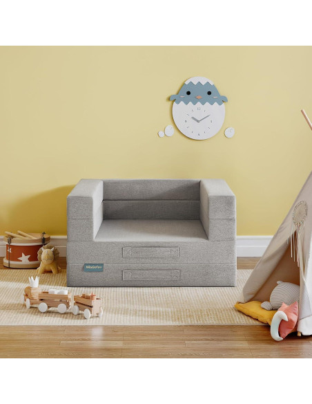 Cama de viaje para niños WeeGuruu 3 en 1, ceniza, 152x71 cm