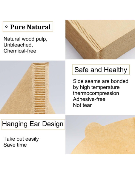 Filtros de café en cono Revelook V02, 100 unidades, 1-4 tazas