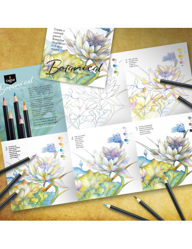 Conjunto de 24 Lápices de Colores Castle Arts Botánico