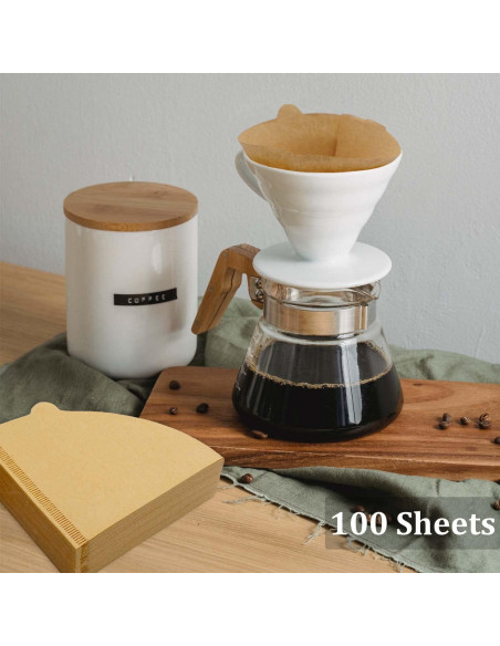 Filtros de café en cono Revelook V02, 100 unidades, 1-4 tazas