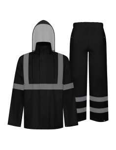 Traje de Lluvia TCCFCCT Hi Vis Impermeable L-XL Negro